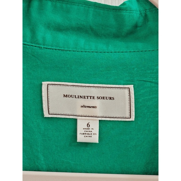 Anthropologie Moulinette Soeurs Button Up Shirt Dress in Kelly Green - Picture 4 of 7